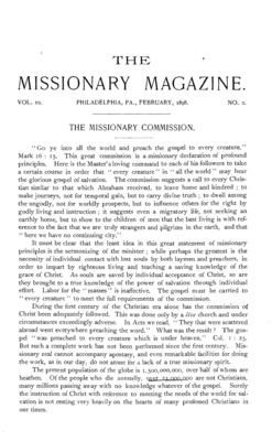 The Missionary Magazine | February 1, 1898