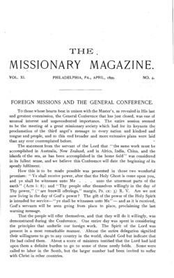 The Missionary Magazine | April 1, 1899