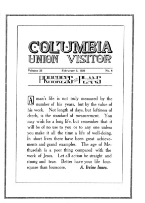Columbia Union Visitor | February 5, 1920