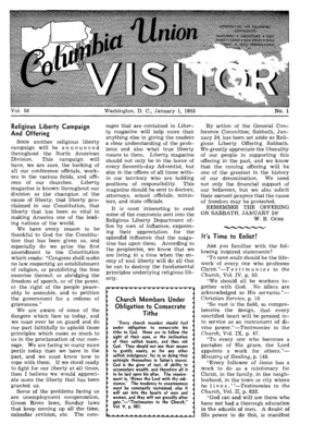Columbia Union Visitor | January 1, 1953