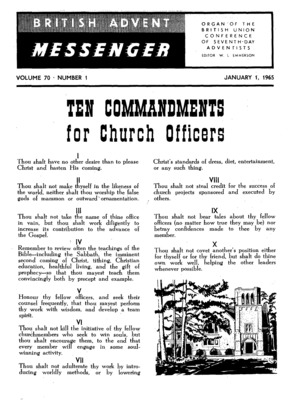 British Advent Messenger | January 1, 1965