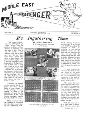 Middle East Messenger | October 1, 1952