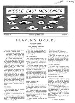 Middle East Messenger | April 1, 1957