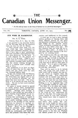 The Canadian Union Messenger | June 1, 1904