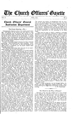The Church Officers' Gazette | April 1, 1915