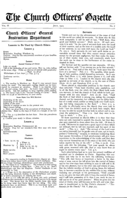 The Church Officers' Gazette | July 1, 1915