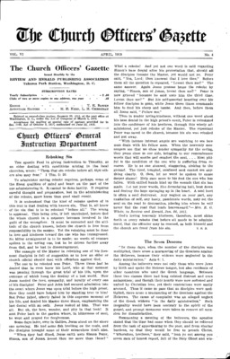 The Church Officers' Gazette | April 1, 1919