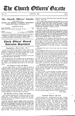 The Church Officers' Gazette | January 1, 1920