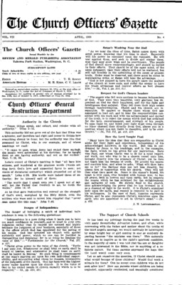 The Church Officers' Gazette | April 1, 1920