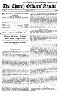 The Church Officers' Gazette | August 1, 1933