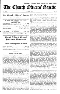 The Church Officers' Gazette | March 1, 1934