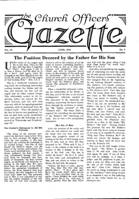 The Church Officers' Gazette | June 1, 1938