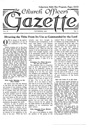 The Church Officers' Gazette | November 1, 1938