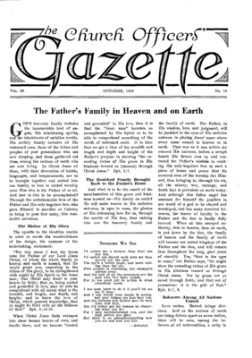 The Church Officers' Gazette | October 1, 1939