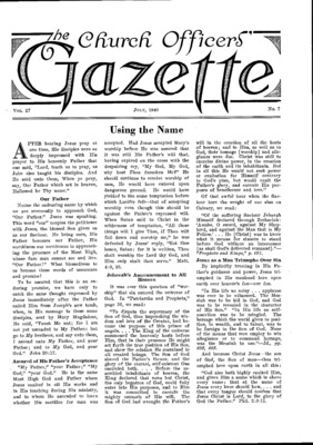 The Church Officers' Gazette | July 1, 1940