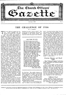 The Church Officers' Gazette | January 1, 1946