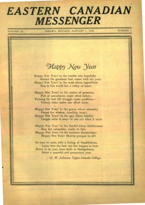 Eastern Canadian Messenger | January 1, 1929