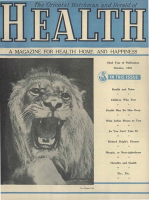 The Oriental Watchman and Herald of Health | October 1, 1951