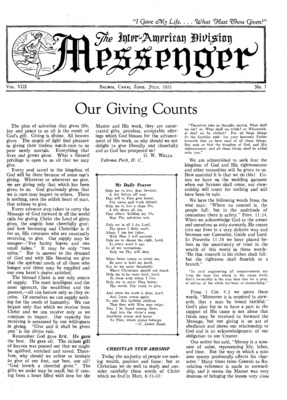 The Inter-American Division Messenger | July 1, 1931