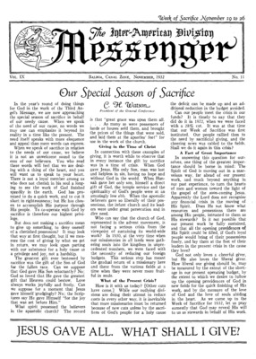 The Inter-American Division Messenger | November 1, 1932