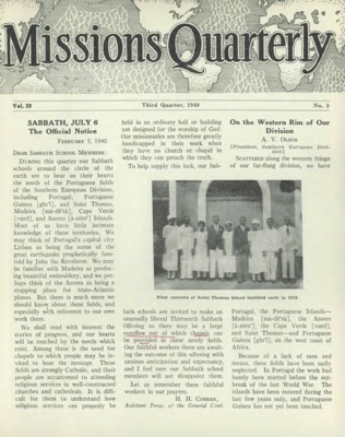 Missions Quarterly | July 1, 1940