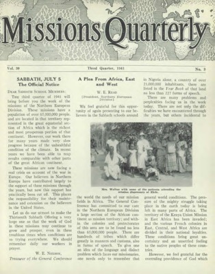 Missions Quarterly | July 1, 1941