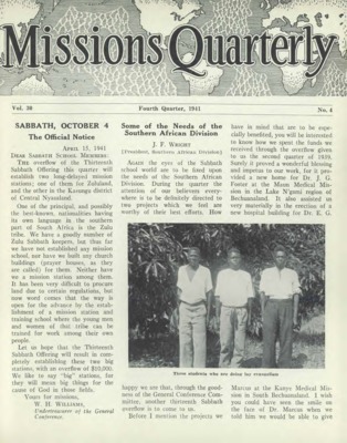 Missions Quarterly | October 1, 1941