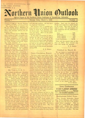 Northern Union Outlook | March 1, 1938