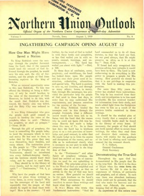 Northern Union Outlook | August 1, 1939