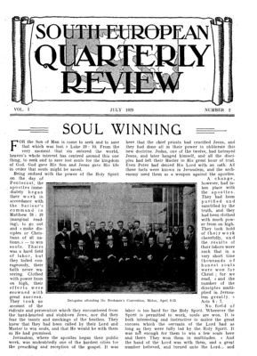 South European Quarterly Review | July 1, 1929