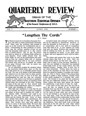 Quarterly Review | April 1, 1935