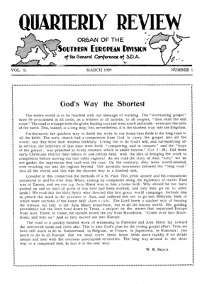 Quarterly Review | March 1, 1939