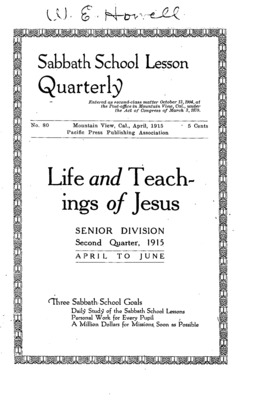 Sabbath School Lesson Quarterly | April 1, 1915