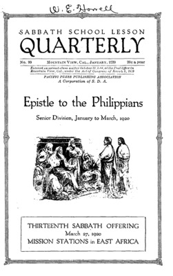 Sabbath School Quarterly | January 1, 1920