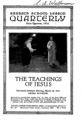Sabbath School Quarterly | January 1, 1932
