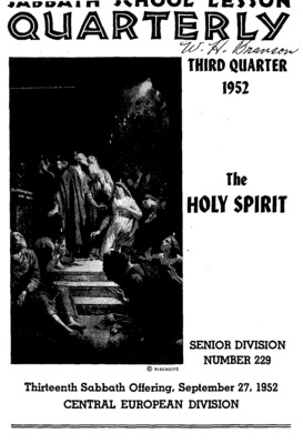 Sabbath School Quarterly | July 1, 1952