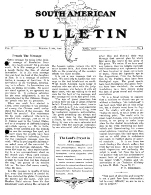 South American Bulletin | April 1, 1926