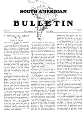 South American Bulletin | July 1, 1930