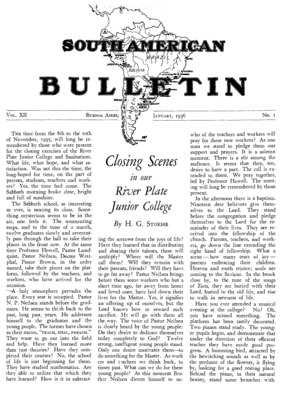 South American Bulletin | January 1, 1936