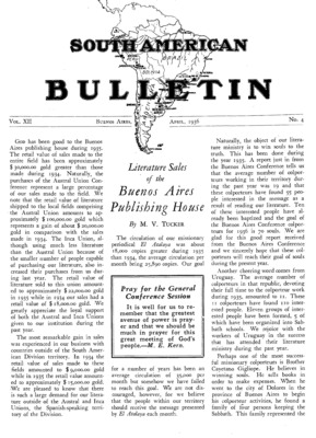 South American Bulletin | April 1, 1936