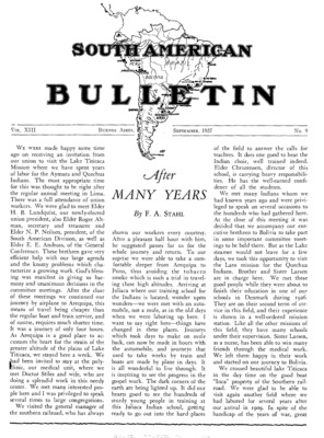 South American Bulletin | September 1, 1937