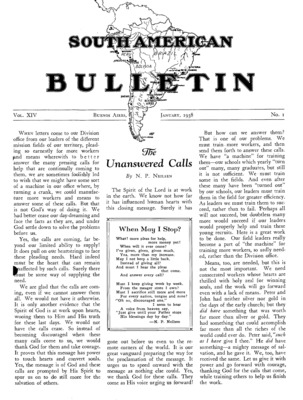 South American Bulletin | January 1, 1938