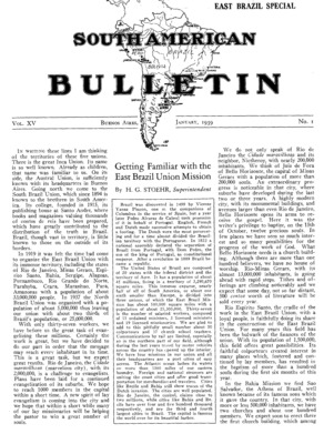South American Bulletin | January 1, 1939