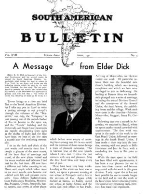 South American Bulletin | April 1, 1941