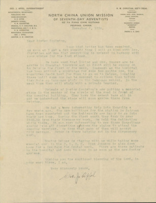 George J. Appel to Leatha Coulston - Nov. 8, 1934