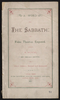 A Word For The Sabbath, Or, False Theories Exposed