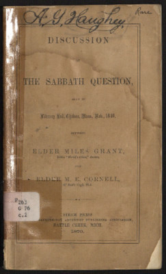Discussion On The Sabbath Question