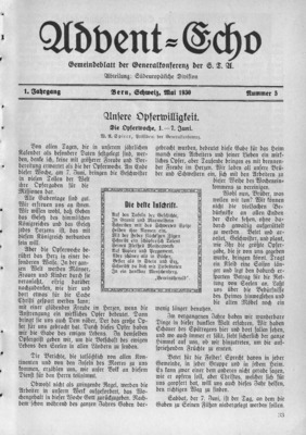 Advent Echo | May 1, 1930