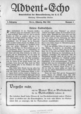 Advent Echo | May 1, 1934