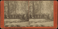 Group of Campmeeting Attendees Posing in a Grove of Trees